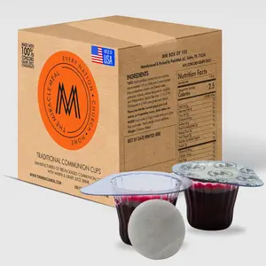 Pre-filled Communion Cups and Wafer Set - Box of 100 Pre-filled Communion Cups and Wafer Set - Box of 100
