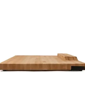 Maple Edge Grain Kitchen Cutting Board/Chopping Board with Built-In Double Knife Storage