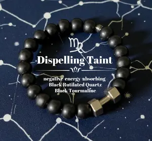 Energetic Black Bead Dumbbell Bracelet - Fill with Power and Energy, Suitable for The Taurus，Capricorn and The Men Seeking Bold, Brave and Excited Life Style