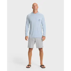 Waterman Marley Hooded Long Sleeve UPF 50 Surf Shirt - Skyway