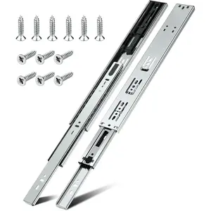 1 Pair Soft Close Drawer Slides 22 Inch, Heavy Duty Full Extension Ball Bearing Cabinet Drawer Slides Replacement, 200 LB Capacity, Cold-Rolled Steel, Rust-Resistant & Long-Lasting