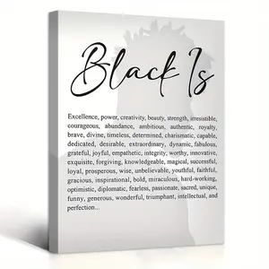 1pc Wooden Frame Canvas, Inspirational Quotes Black Excellence Canvas Poster African American Print Home Office Wall Art Decoration 11.8inch * 15.7inch (30cm * 40cm)