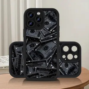 Phone Case - Black High Bamboo Shiny US Dollar Personalized Protective Case, Suitable for Samsung Galaxy Full Series Phone Cases