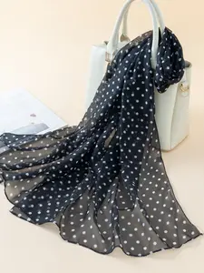 1pcs Polka Dot Scarf, Multi-Use Long Scarf for All Seasons, Casual Loose-Fit Fashion Accessory, Women's High-End Silk Scarf