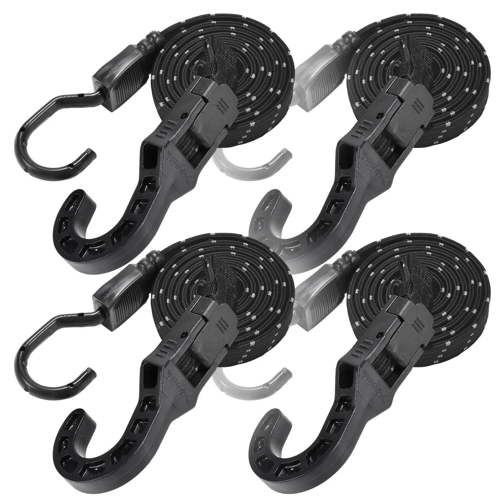 Heavy-Duty Adjustable Bungee Cords with Hooks - Durable Rubber Straps for Luggage, Tarp, and Outdoor Use bungee cord