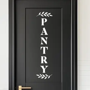 Pantry Vinyl Decal, Pantry Door Sign, Farmhouse Kitchen Decor Vinyl Sticker, Kitchen Pantry Door Decal Pantry Door Sticker, Kitchen Decal (White, H - 17.7 inch)