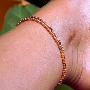 Ọ̀ṢUN Elekẹ Anklet Stack - 2 Anklet Yorùbá Spirituality Inspired Ọ̀ṣun Jewelry for Women, Femmes, Men, Children, One Size Fits Most, Oshun Jewelry