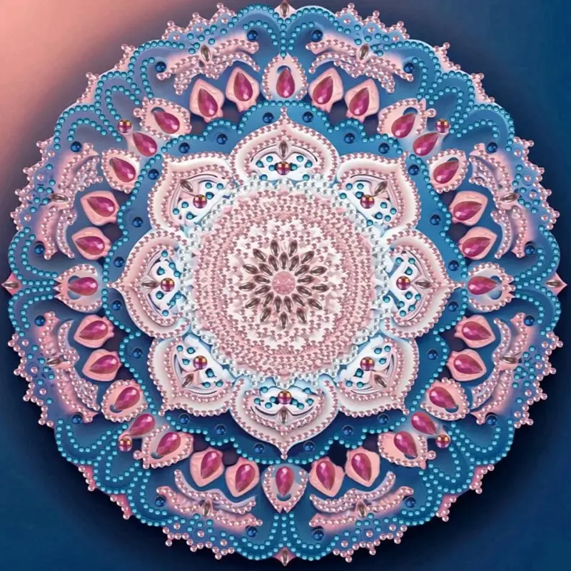 Mandala Diamond Painting Kit – 5D Partial Drill with Special Shaped Rhinestones for DIY Wall Art