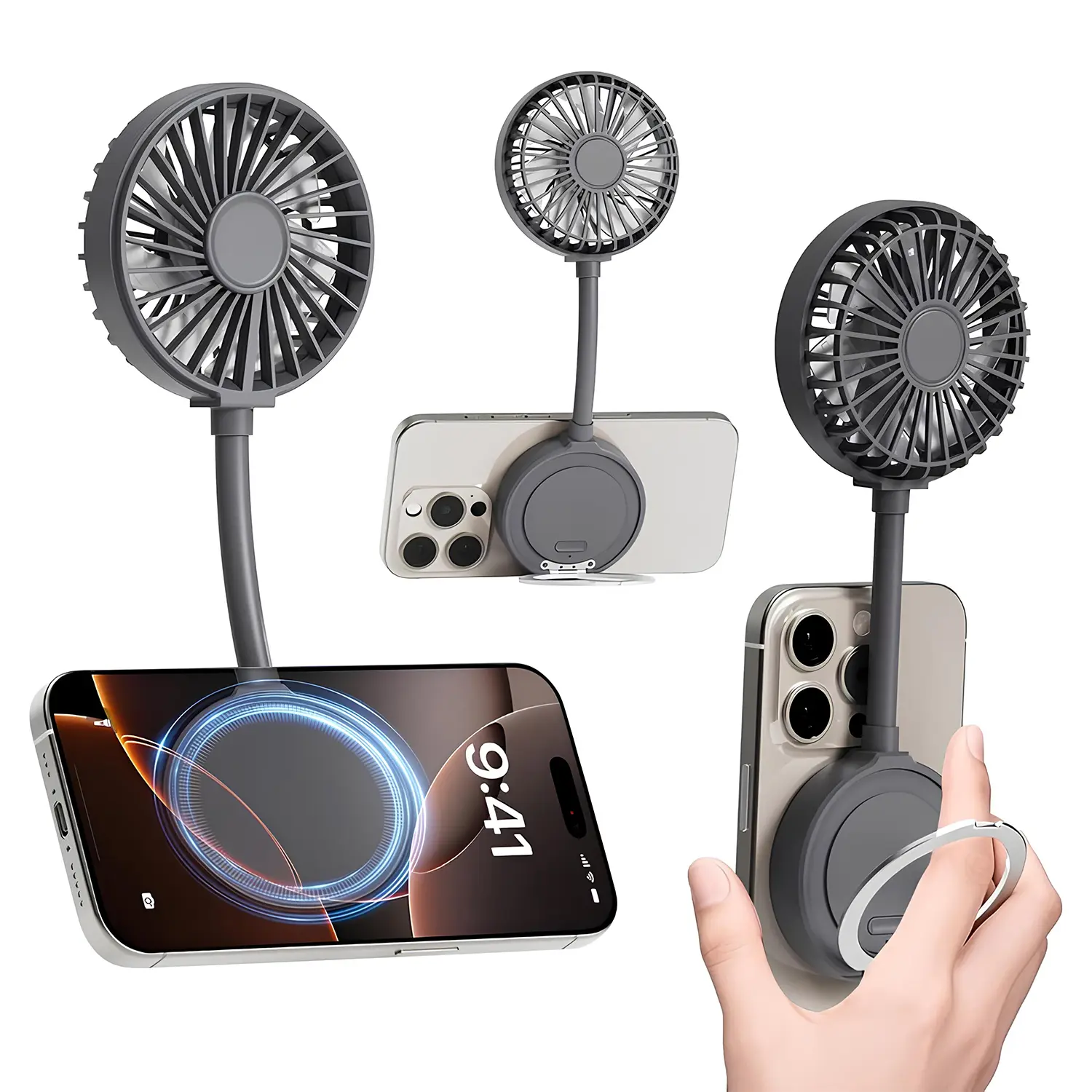 Deep gray magnetic bracket fan