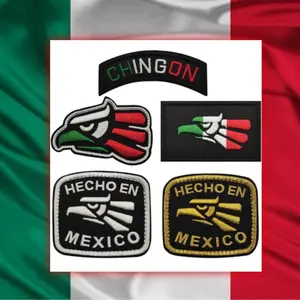 5 Mexican flag patches, Mexican flag eagle patch for vest, embroidered appliques, Molle military patches for army tactical backpack, jackets, hats with loops and