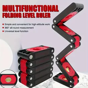 Portable multi-function folding level ruler multi-angle building decoration air conditioner accurate measurement woodworking level, multi-function multi-angle folding level - high-precision magnetic, horizontal measurement, line drawing angle folding