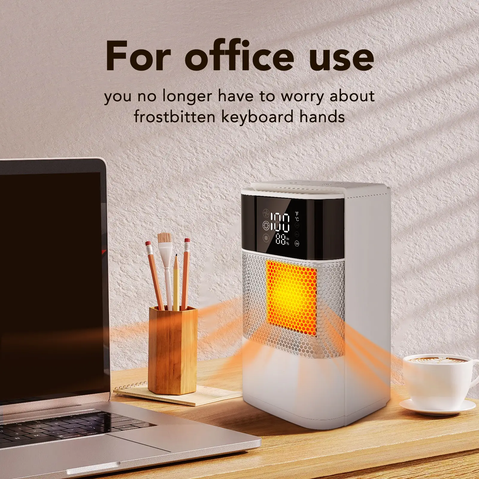 Christmas Portable 1500W PTC Heater Fast Heating Thermostat Timer Oscillation Overheat Protection Energy-Efficient LED Flame for Home/Office/Bedroom