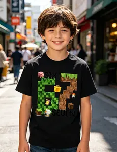 Kids 67 Meme Hand Sign Pixel Game-Inspired Blocks Lantern Grass Torch Pig Pixel Block Six Seven Gamer Graphic Tees, Halloween Boys Summer  Clothes,Boys Halloween Outfit,Funny Couples Six Seven Shirt,67 Halloween Shirt