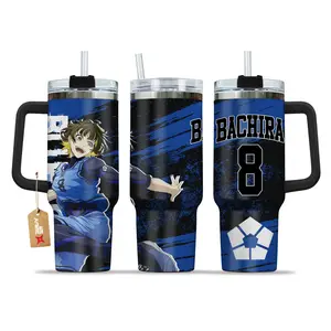 [Sip40 Otaku] Meguru Bachira #8 Anime Tumbler 20oz/40oz – Blue Lock Stainless Steel Travel Mug, Monster Dribbler Insulated Coffee Cup, Soccer Anime Drinkware, Gift for Anime & Football Fans