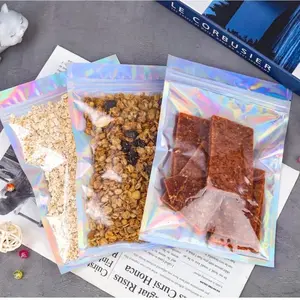 Holographic  Bags Resealable Smell Proof Small Business Packaging