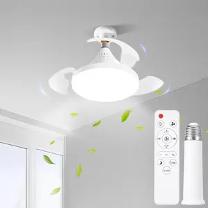 UFO Mini Ceiling Fan with Light and Remote, Socket-Mount Design with E27 Bulb Holder, 3000K–6500K Adjustable Color Temperature for Bedroom, Living Room, Kitchen and Dining Room