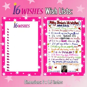 16 Wishes Wish Lists | Abby Jensen's & Blank List