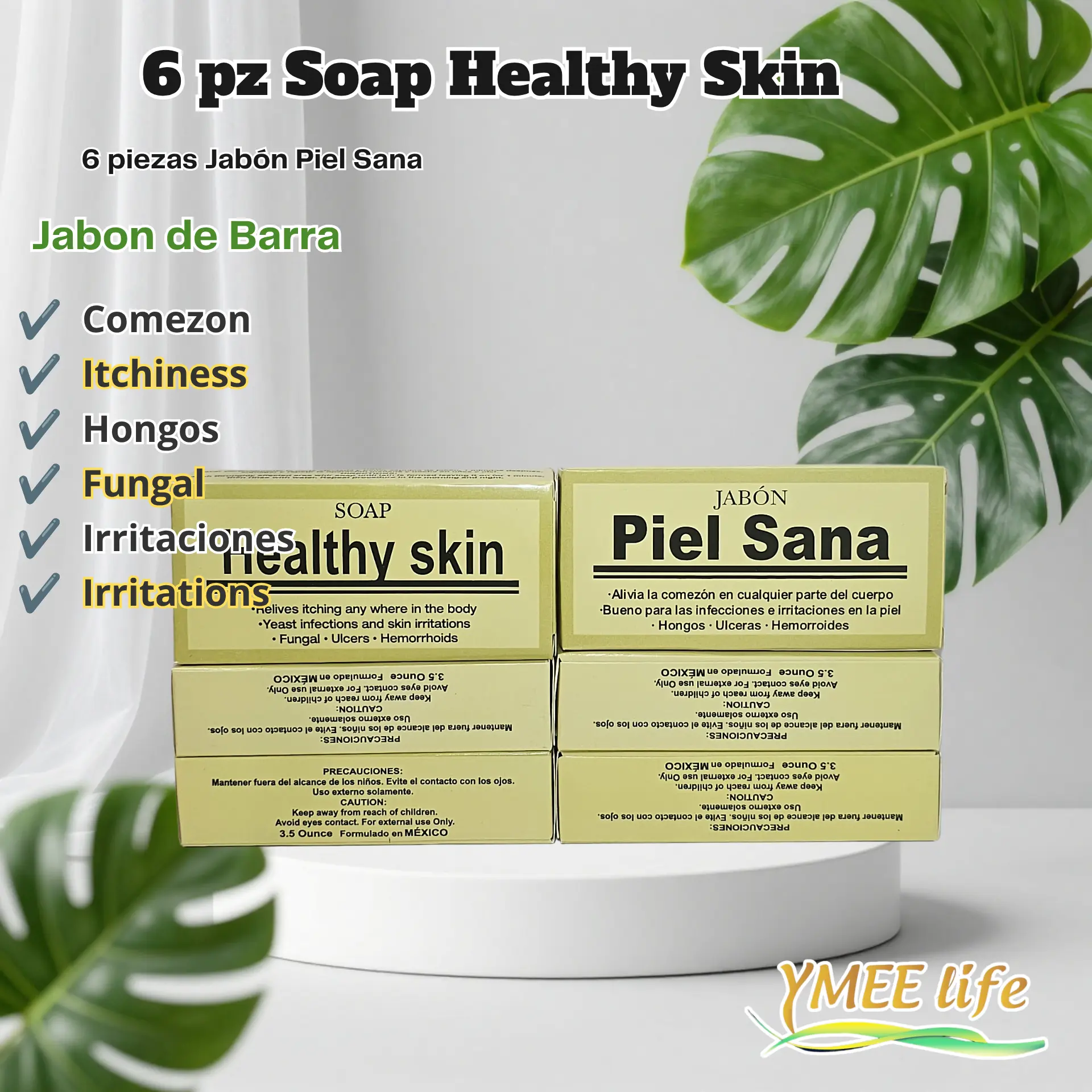 Solid Soothing Cleansing Bar Soap for Body Care, 6 Pieces Pack with Sodium Chloride for Skin Repair, Eczema Relief & Ulcers Irritation Relief, Skin Care, Cleanser, Alleviates Itchiness, Eczema Body Wash & Cleansers, Itch Relief