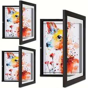 [Changeable Art Frames] 8.5x11 Inch Art Frames with Horizontal Vertical Wall Hanging Option Changeable Front Opening for Picture Display Black Frame