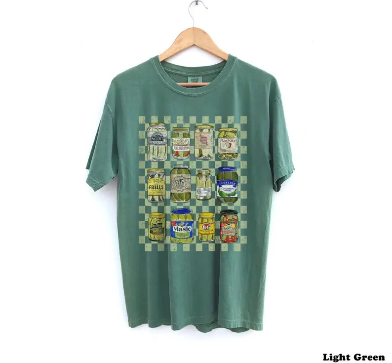 Comfort Colors Vintage Pickle Jars Graphic Tee, Cute Trendy Pickle Lover TShirt, Gift For Foodie Pickles T-Shirt