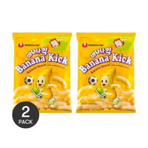 NONGSHIM Korean Natural Banana Chips 2 Pack Crunchy Corn Snack 1.59 oz per Bag Jennie Recommended