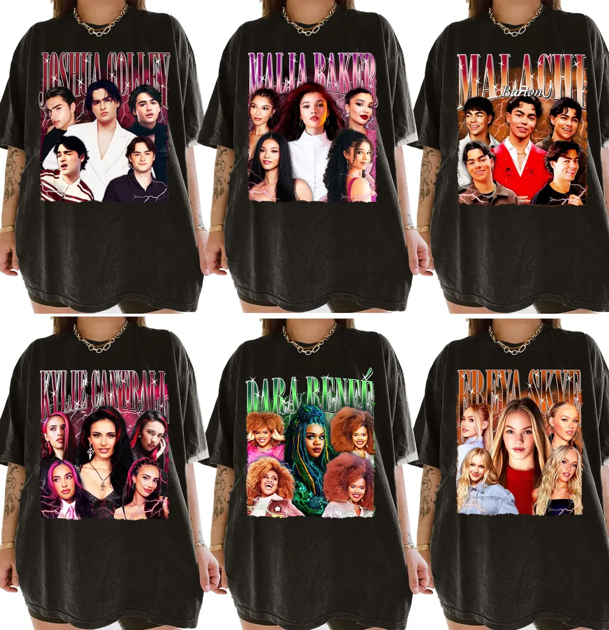 Custom Descendants Zombies Tour Shirt, Collide Tour T-Shirt, Malachi Barton Freya Skye Dara Renée Cast Tee