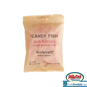 Kolsvart Sour Raspberry Swedish Candy Fish, 4.2oz