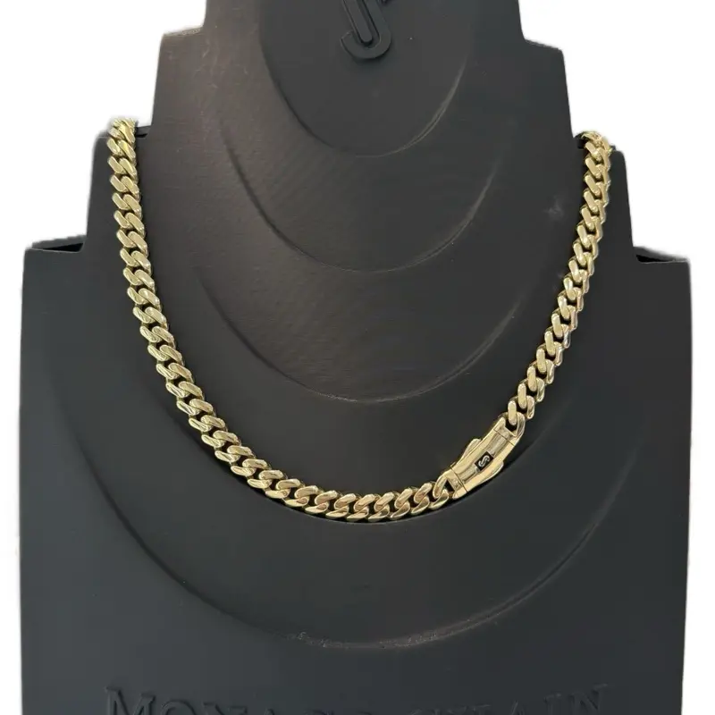 14K Gold Monaco Chain 8mm - Elegant and Durable Design
