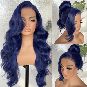 LOVSOUL 13x6 HD Glueless Lace Frontal Wigs Pre-Plucked, Wear and Go 200 Density Synthetic Long Body Wave Lace Front Wig Ready to Wear, 26inch Blonde Natural Hair Deep Wave Wig Fit Wig lace