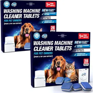 Washing Machine Cleaner Pro Tablets 56 Pack for Pet Owners Deep Clean Pet Hair Odors HE Front Top Load