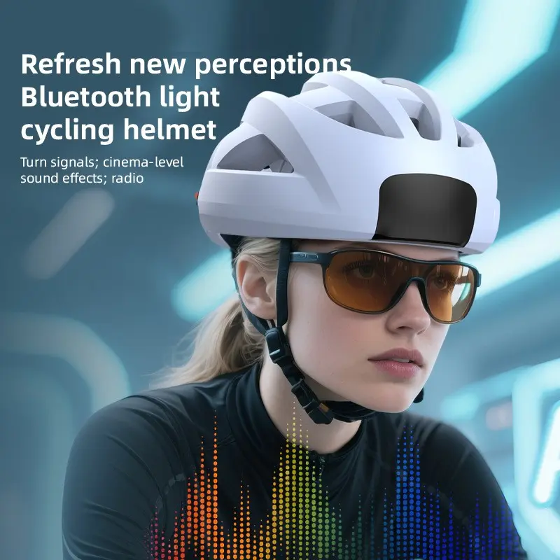 K60 Smart Bluetooth-compatible Cycling Helmet, Unisex Bike Skateboard Balance Bike Safety Hat, Sports Protection Headgear for Men and Women
