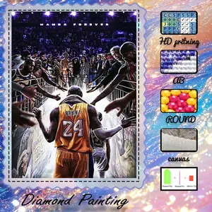 DIY 5D Flocking Diamond Painting Kit, AB Drills, Fairy Dust Drills, Crystal Drills, Basketball, Bayern, Ninja Diamond Embroidery, Special Craft Diamond Art Kit, Wall Decoration, Gift for Family, Loved Ones, Friends