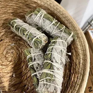 Sweetgrass wrapped sage stick for smudging