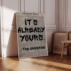 Retro  Newspaper Print, Trendy Wall Art, Typography Poster, Motivational Quote Print. Modern Wall Art