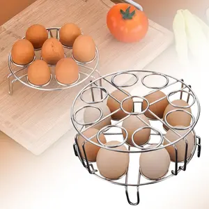 2 Pcs Egg Steamer Rack - Stainless Steel Trivet for 6, 8 Quart Pressure Cooker, Cooks 18 Eggs, Stackable Steaming Holders for Instant Pot Accessories