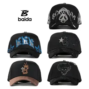 Personalized Caps New Hat Caps Barbas 5-Panel Hats Suede Baseball Cap with Diverse Embellishments & Designs