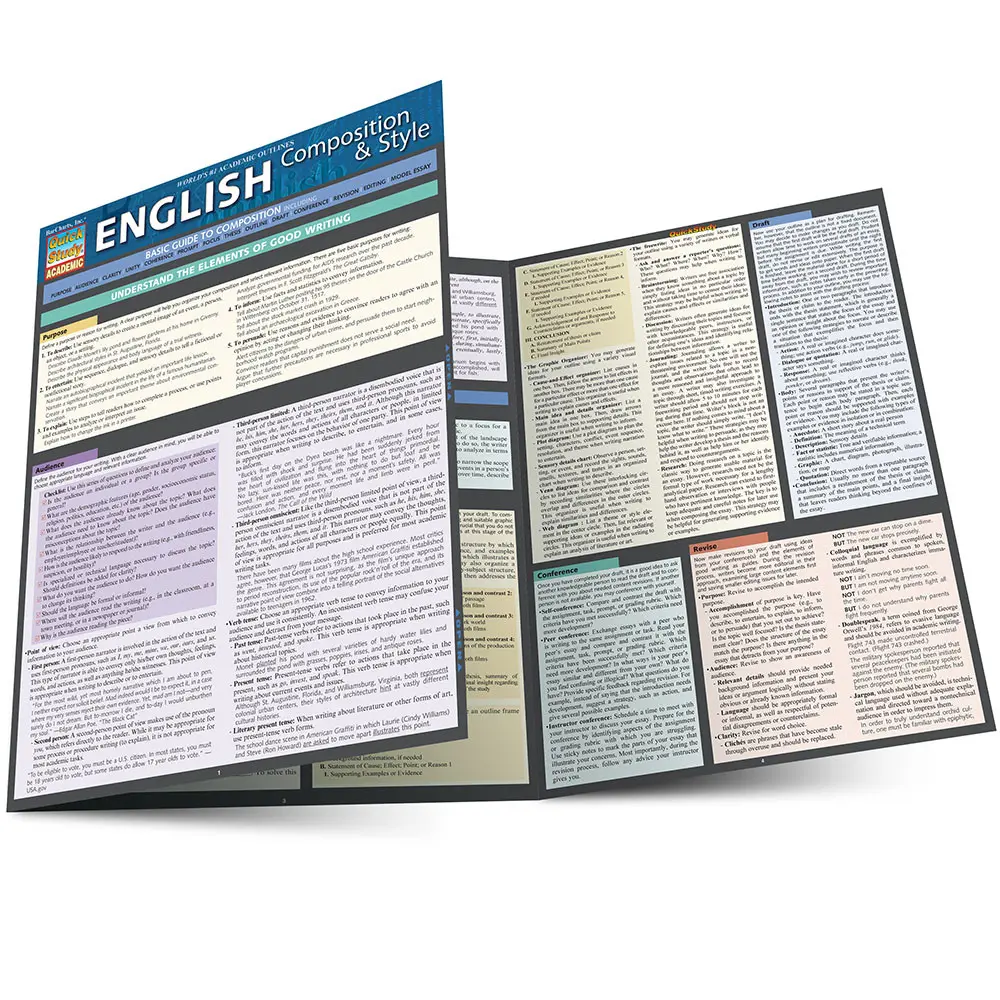 QuickStudy | English Composition & Style Laminated Study Guide