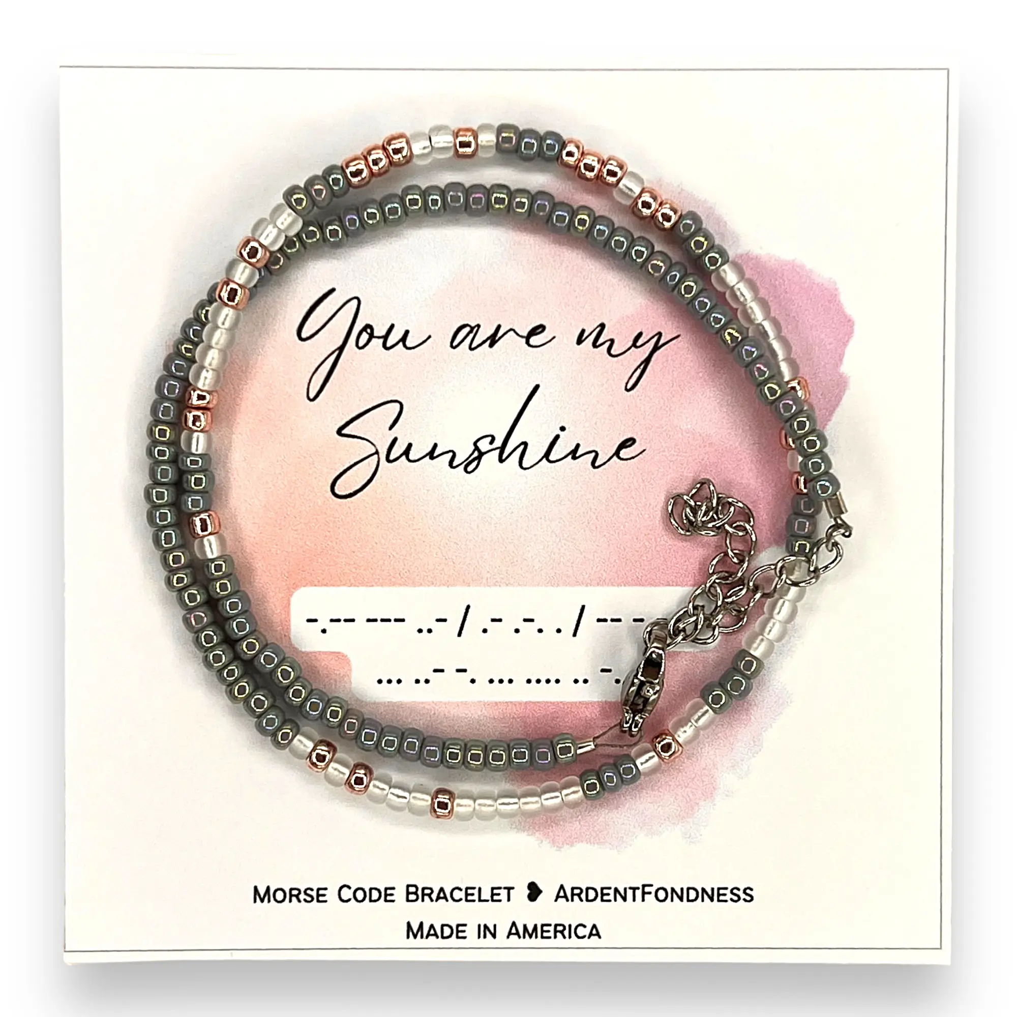You Are My Sunshine Bracelet, Morse Code Bracelet, You are my sunshine Jewelry, You are my sunshine gifts, Gift for daughter from mother Niece Goddaughter Granddaughter Sister Cousin Girlfriend Fiancé My only sunshine Birthday Back to School