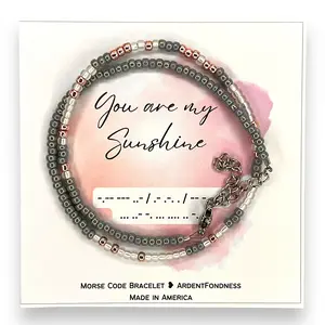 You Are My Sunshine Bracelet, Morse Code Bracelet, You are my sunshine Jewelry, You are my sunshine gifts, Gift for daughter from mother Niece Goddaughter Granddaughter Sister Cousin Girlfriend Fiancé My only sunshine Birthday Back to School