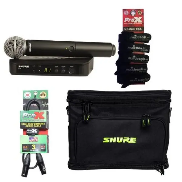 Shure BLX24/SM58 Wireless Handheld Microphone System H9 W Bag/Cable/Cable ties