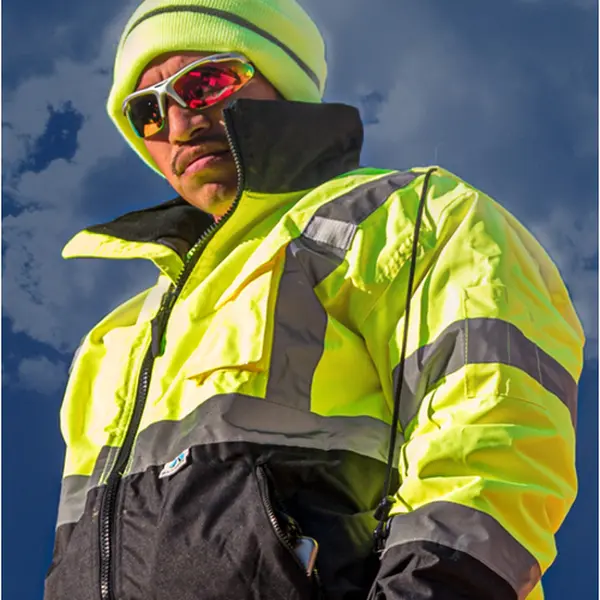 Reflective Safety Bomber Jacket, Ideal for Road Workers