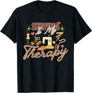 Sewing Is My Therapy Funny Craft Sewing Lover Graphic T-Shirt - Kesharleemas Shop 43B0DSLFY6KH