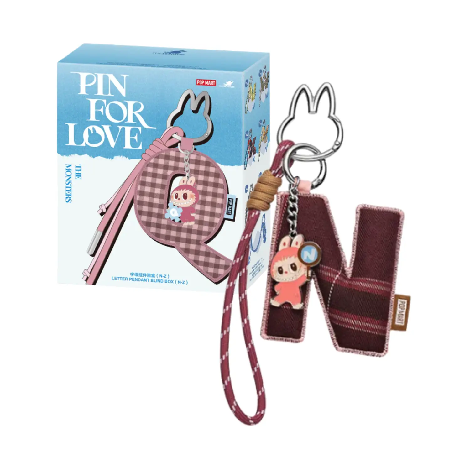CONFIRMED Pop Mart THE MONSTERS (Labubu) V4 Pin for Love Series- Letter Pendant Blind Box (N-Z) - Opened Box