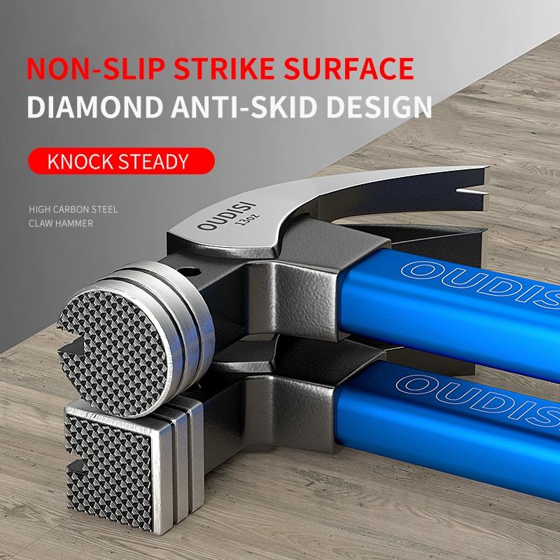 1 Multi-Function Heavy-Duty Claw Hammer Double-Sided Claw Hammer Woodworking Nail Puller Non-Slip Grip Durable and Sturdy Ideal for Woodworking, Construction, Auto Repair, Camping, Emergency Escape Industrial and Household Use Clawhammer