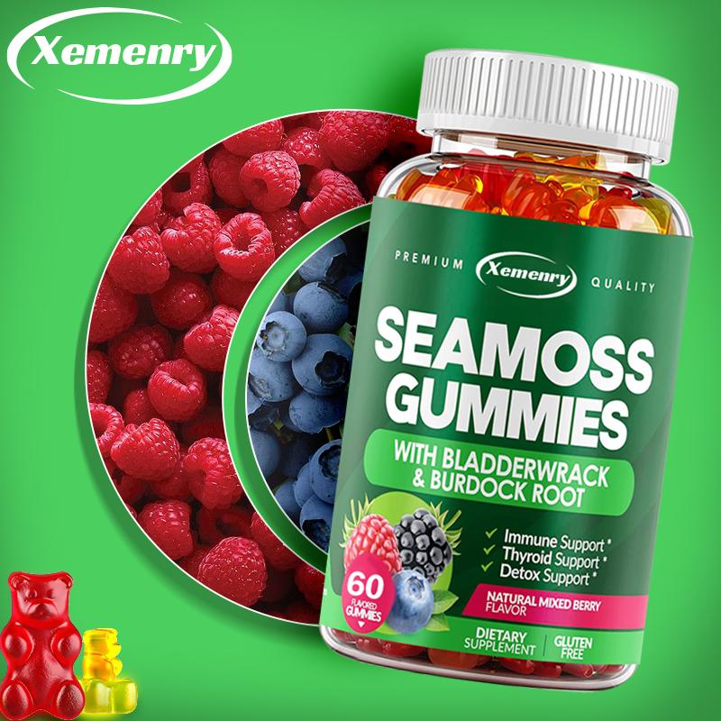 SEAMOSS GUMMIES--IMMUNE BOOSTER/DETOX SUPPORT/thyroid Support/SUPPORT FOR DIGESTIVE SYSTEM/GLUTEN-FREE/DAIRY-FREE/NON-GMO/100%VEGAN-USA PRODUCT