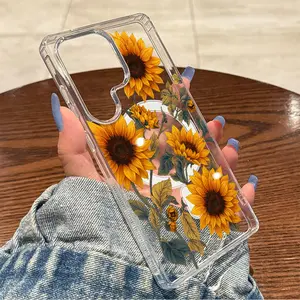 Sunflower Cluster,Magnetic Ring to Support Wireless Charging, Suitable forSamsung Galaxy S26 S25 S24 S23 S22 S21 S20 Fe Plus Ultra Edge S10E A57 A56 A55 A54 A37 A36 A35 A34 A26 A25 A24 A23 A17 A16 A15 A14 A07 A06 A05s Note20 Note10 Note9