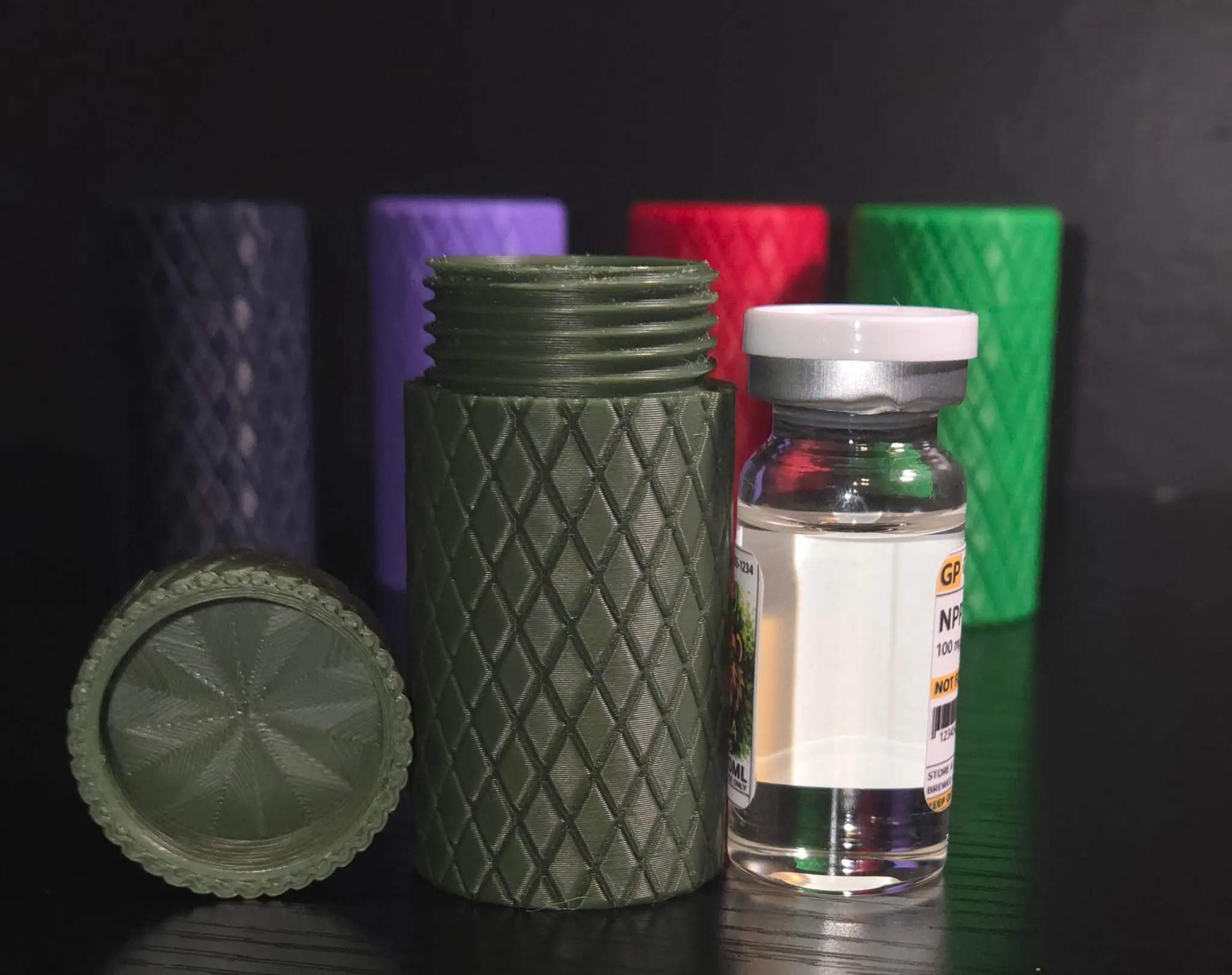 Single Unit 10mL Cylindrical Storage Vial Container, 1-Piece Standard Size Home Organizer Storage Bottle with Multiple Colors Option