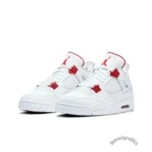 Retro red metallic style white and red casual sports versatile durable and comfortable basketball shoes