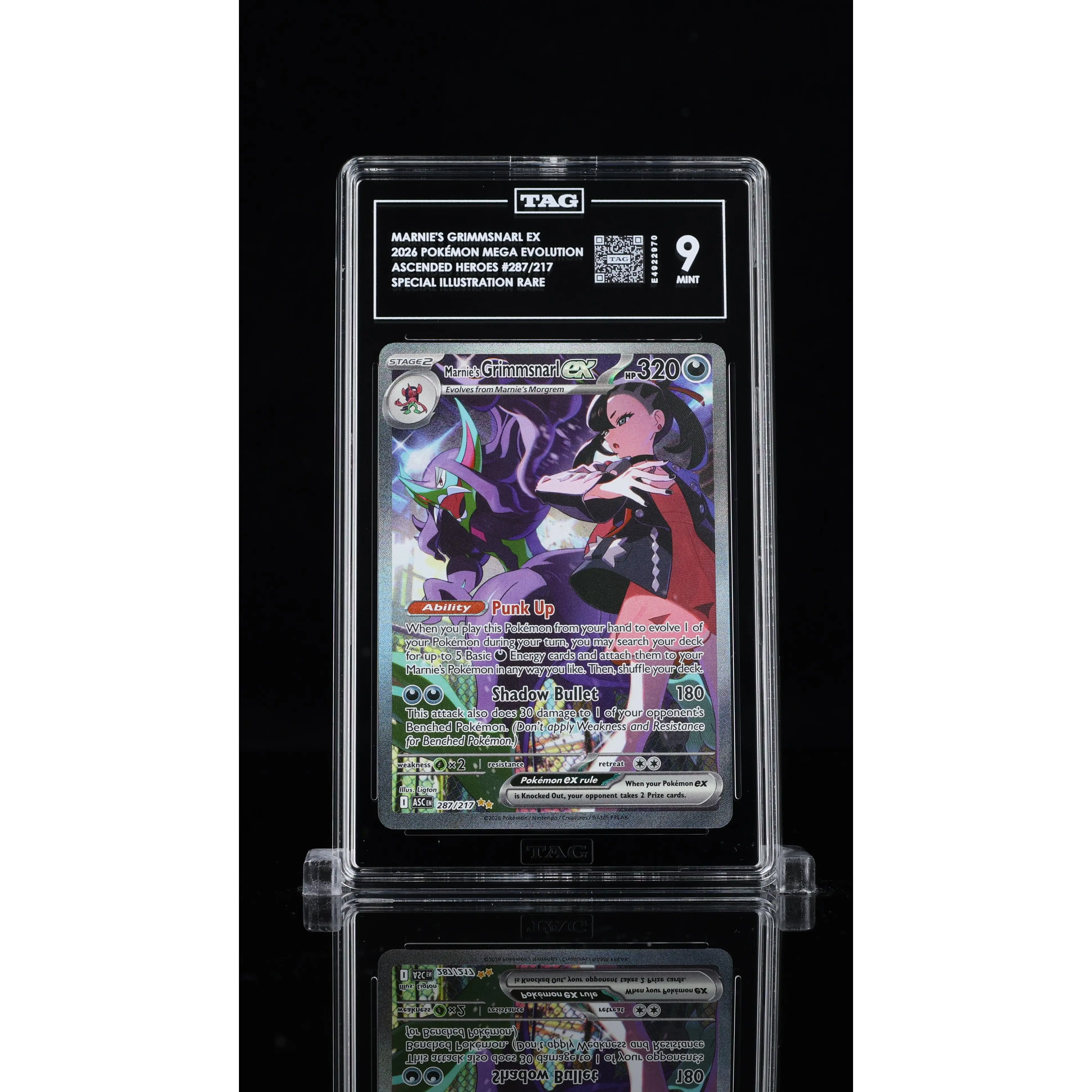 Marnie's Grimmsnarl EX 287/217 Special Illustration Rare Pokemon Tag 9 Mint
