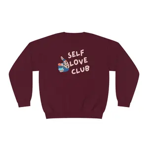 Self Love Club Trendy Soft Cotton Crewneck Sweatshirt - pullover, soft cotton sweatshirt with cute logo and print